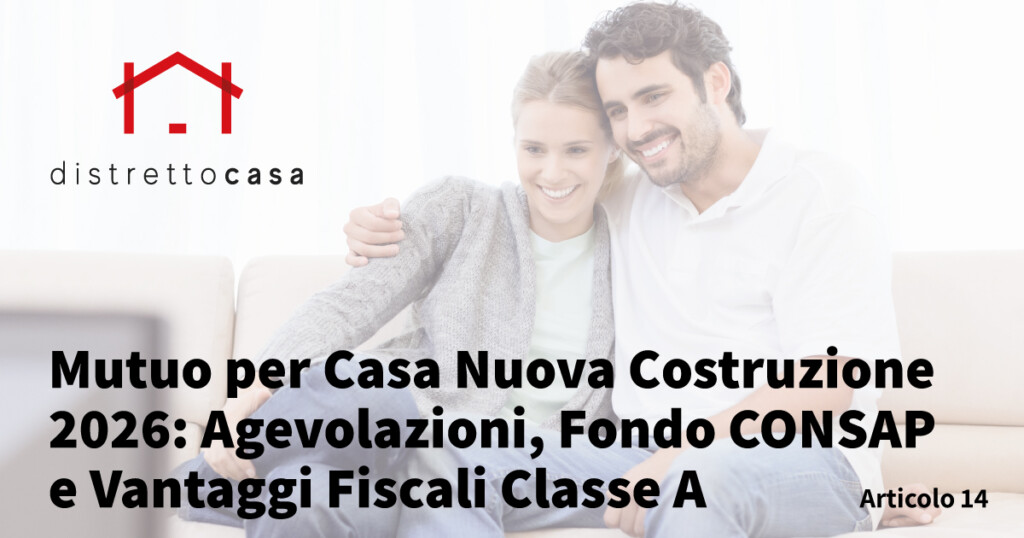Mutuo per Casa Nuova Costruzione 2026: Agevolazioni, Fondo CONSAP e Vantaggi Fiscali Classe A 1 Mutuo per Casa Nuova Costruzione 2026: Agevolazioni, Fondo CONSAP e Vantaggi Fiscali Classe A